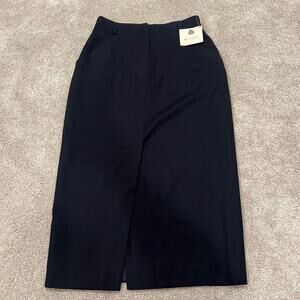 NWT Rena Rowan for Saville Petite Women's 100% Wool Navy Skirt‎ Size 10P
